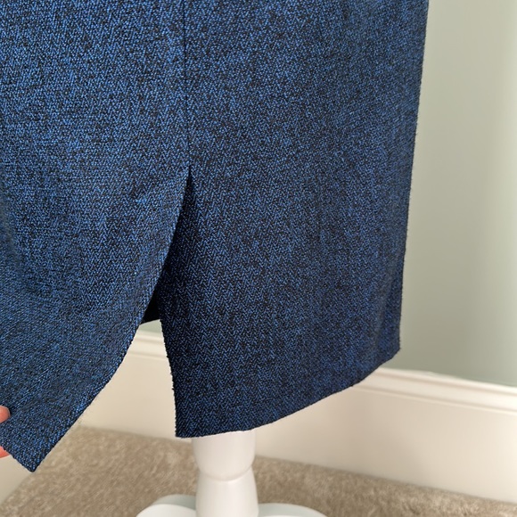 EUC - AXARA Paris sleeveless dark blue fine tweed midi dress. - Picture 6 of 14